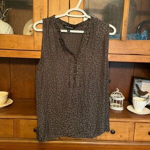 41 Hawthorne Malri pin tuck sleeveless leopard print grey, women’s size large